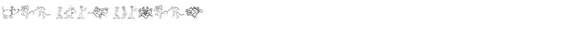 Sample characters The Pink Panther Font